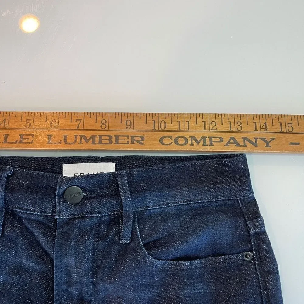 Frame Black Le Sylvie Washed Woven High Straight Denim Jeans Size 27